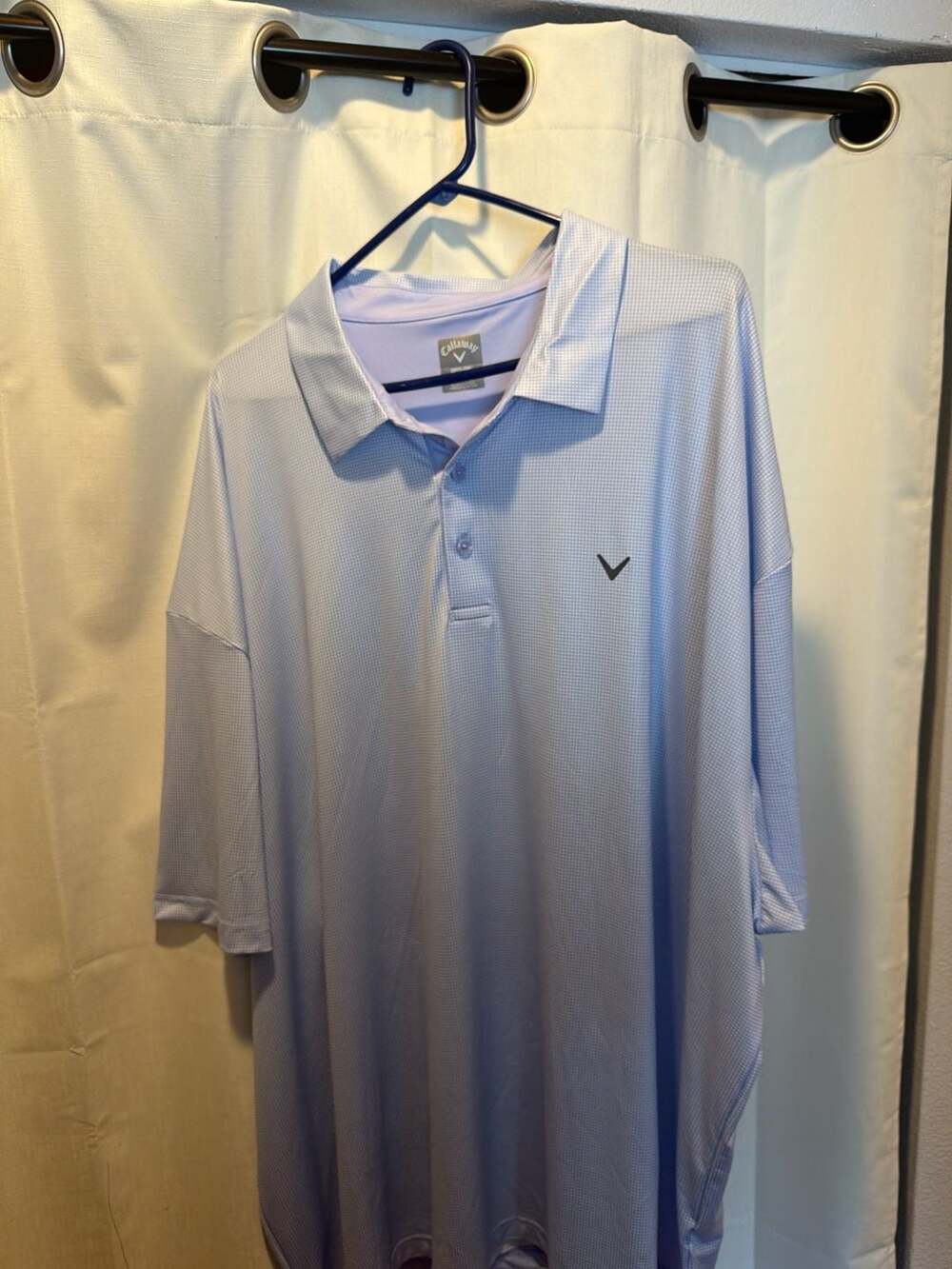 Callaway Opti-Dri Light Blue Checkered Golf Polo Shirt Size 4X